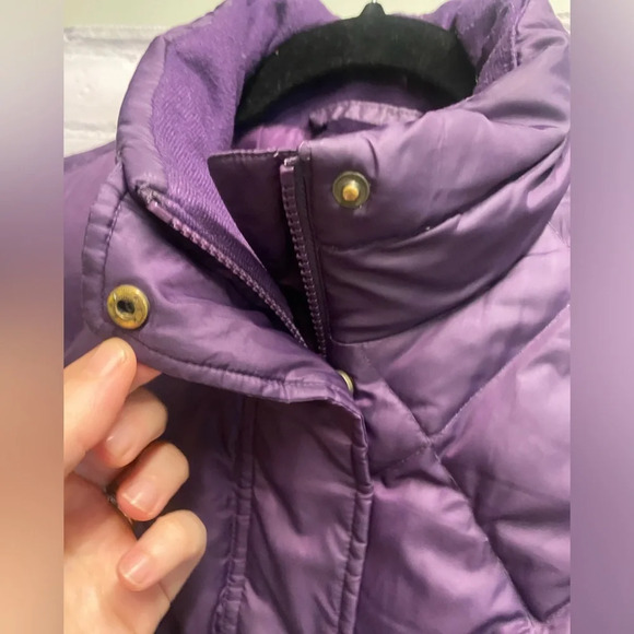 EDDIE BAUER Premium Goose Down Puffer Quilted Jacket Coat Women’s‎ Purple XS Y2K - Picture 9 of 11